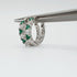 14K White Gold Plated Green Round Cut Cubic Zirconia Men Women Hoop Earrings